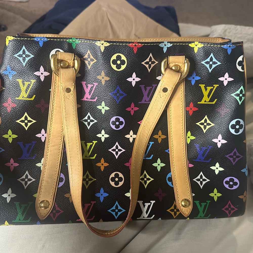 Louis Vuitton x Takashi Murakami Black Monogram Multicolore Aurelia MM